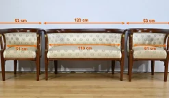 Empire Wohnzimmer Set aus gebeizter Buche, frühes 20. Jh. von J&J Kohn, 1890er, 3er Set