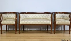 Empire Wohnzimmer Set aus gebeizter Buche, frühes 20. Jh. von J&J Kohn, 1890er, 3er Set