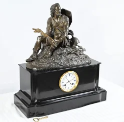 Endpendel aus Marmor & Bronze von Viel & Delrue