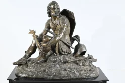 Endpendel aus Marmor & Bronze von Viel & Delrue