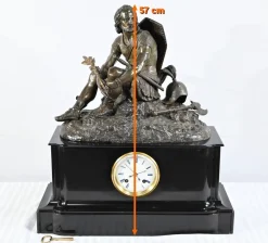 Endpendel aus Marmor & Bronze von Viel & Delrue