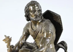 Endpendel aus Marmor & Bronze von Viel & Delrue