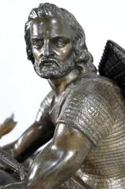 Endpendel aus Marmor & Bronze von Viel & Delrue