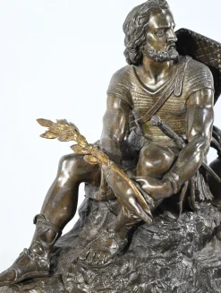 Endpendel aus Marmor & Bronze von Viel & Delrue