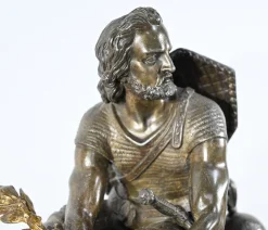 Endpendel aus Marmor & Bronze von Viel & Delrue