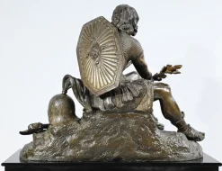 Endpendel aus Marmor & Bronze von Viel & Delrue
