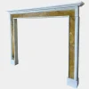 Englischer Kaminsims aus Marmor im Queen-Anne-Stil in Weiß und Siena