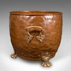 Englischer viktorianischer Kamin Kohlenbehälter, 1900
