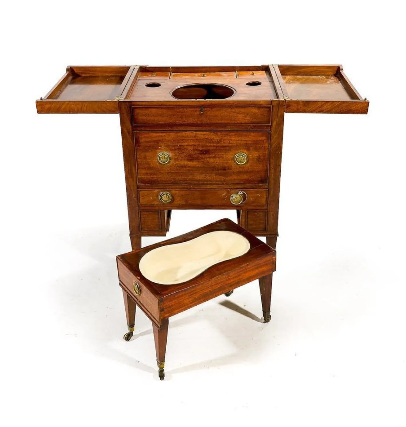 Englischer William IV Friseurschrank aus Mahagoni, 19. Jh