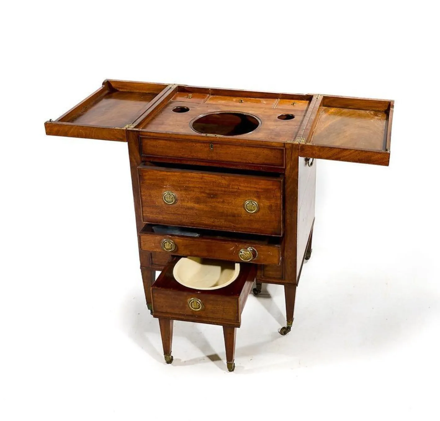 Englischer William IV Friseurschrank aus Mahagoni, 19. Jh
