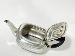 Englisches rechteckiges silbernes Teeservice, 1930er, 3er Set