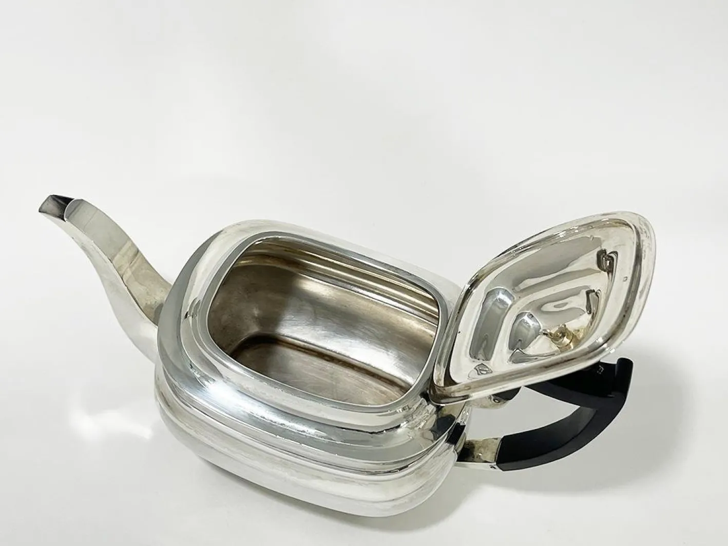 Englisches rechteckiges silbernes Teeservice, 1930er, 3er Set