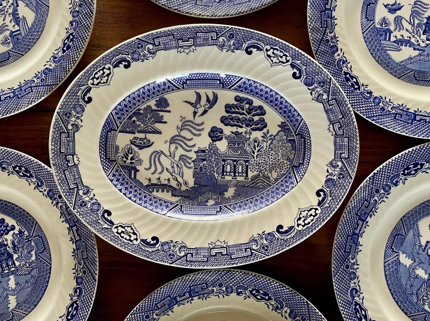 Englisches Steingut Tafelservice von Willow Barratts of Staffordshire, 1970, 7 . Set