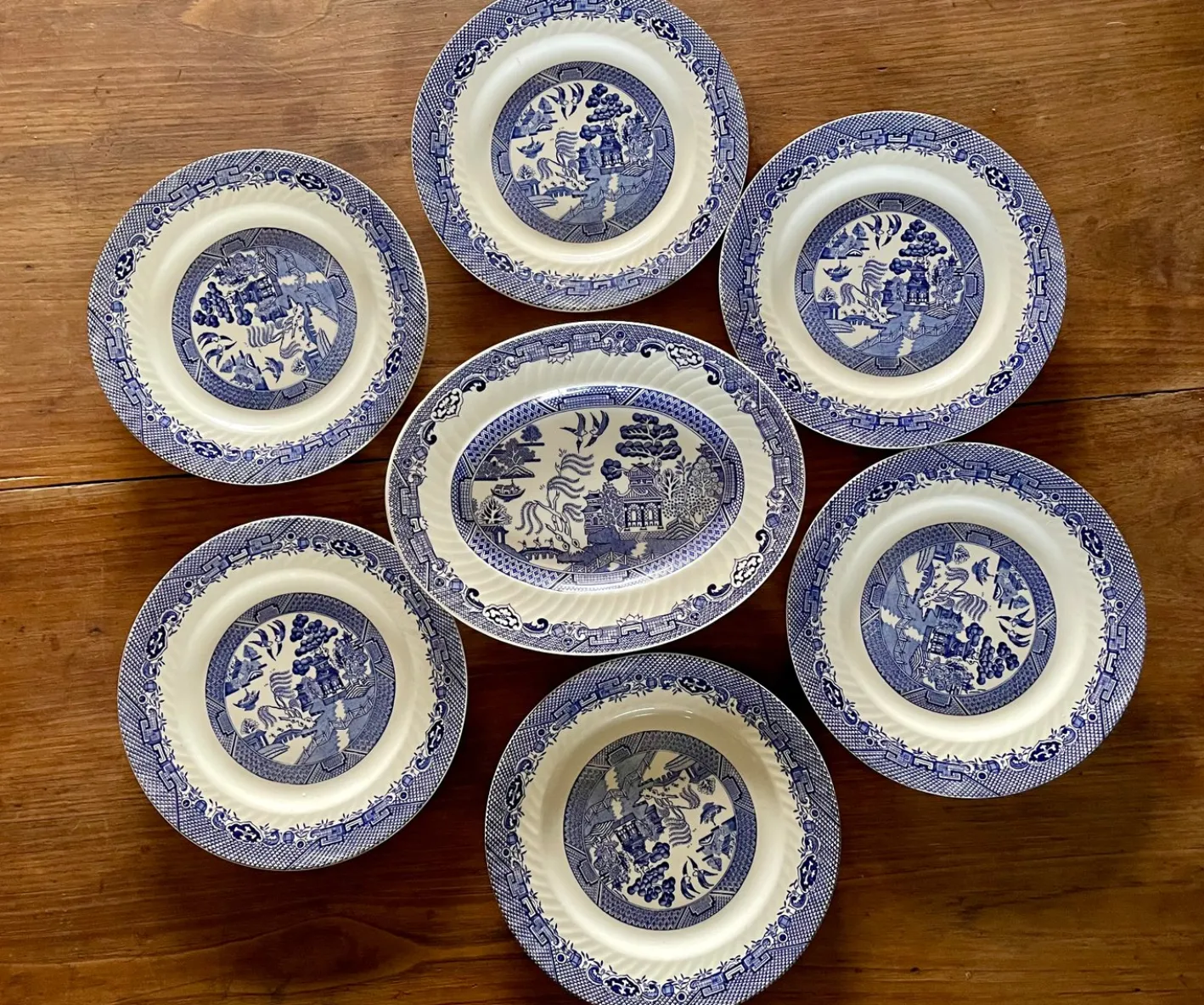 Englisches Steingut Tafelservice von Willow Barratts of Staffordshire, 1970, 7 . Set