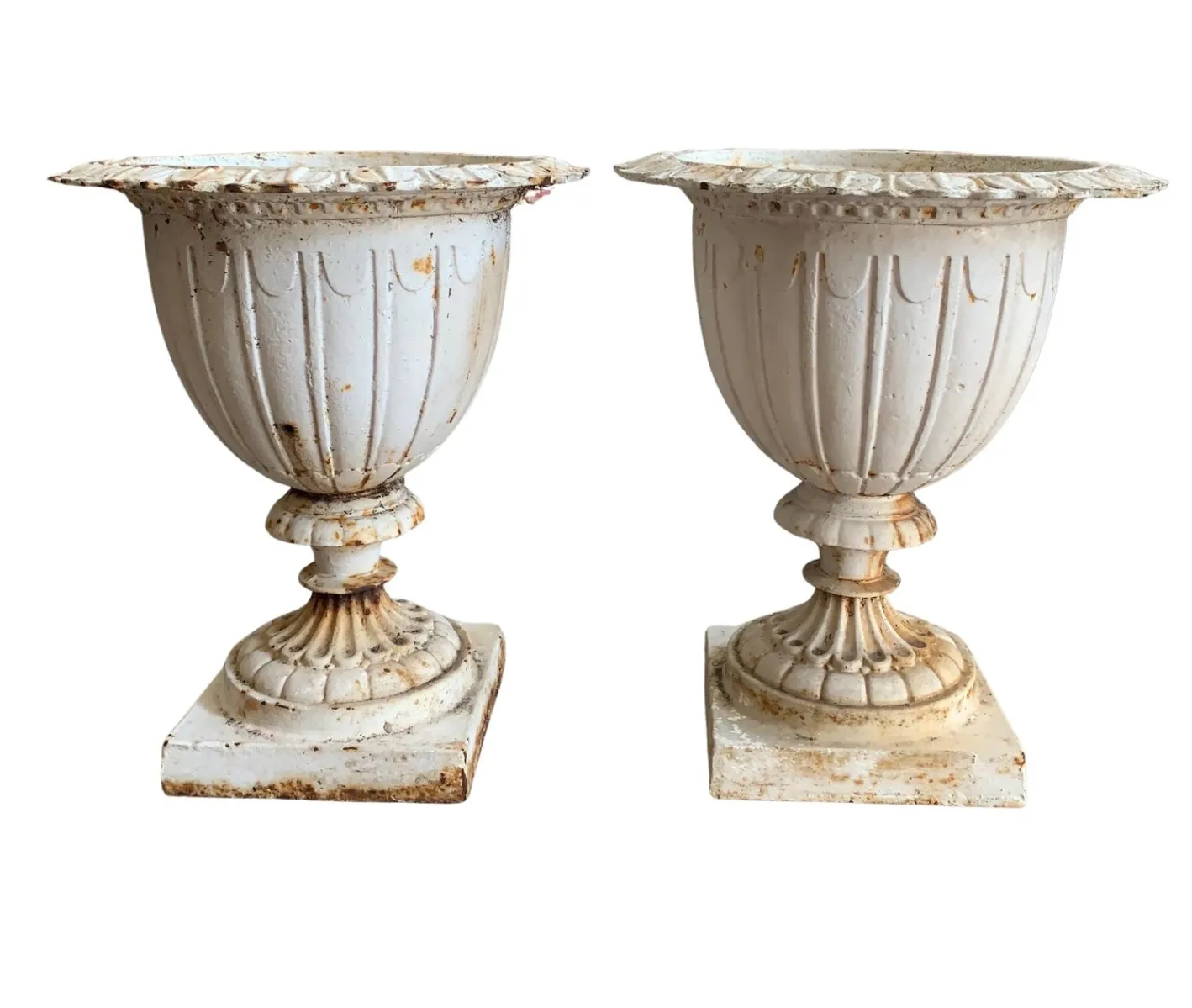 Englische Vintage Urnen aus Gusseisen, 1890, 2er Set