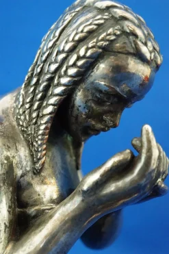 Enrico Bartoli, Skulptur der Mutterschaft, 1800er, Keramik in Silber