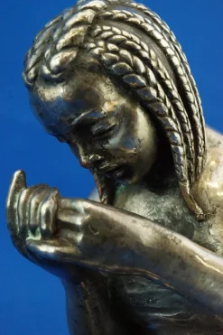 Enrico Bartoli, Skulptur der Mutterschaft, 1800er, Keramik in Silber