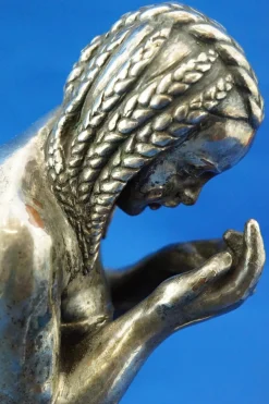 Enrico Bartoli, Skulptur der Mutterschaft, 1800er, Keramik in Silber