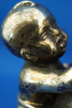 Enrico Bartoli, Skulptur der Mutterschaft, 1800er, Keramik in Silber
