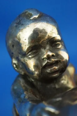 Enrico Bartoli, Skulptur der Mutterschaft, 1800er, Keramik in Silber