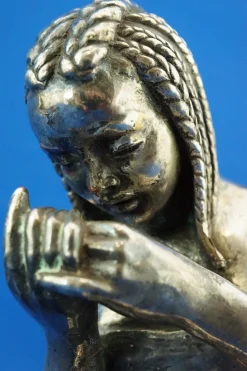 Enrico Bartoli, Skulptur der Mutterschaft, 1800er, Keramik in Silber