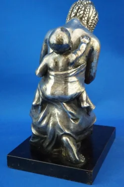 Enrico Bartoli, Skulptur der Mutterschaft, 1800er, Keramik in Silber