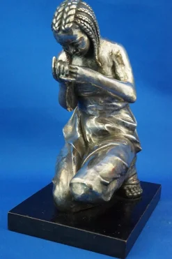 Enrico Bartoli, Skulptur der Mutterschaft, 1800er, Keramik in Silber