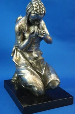 Enrico Bartoli, Skulptur der Mutterschaft, 1800er, Keramik in Silber
