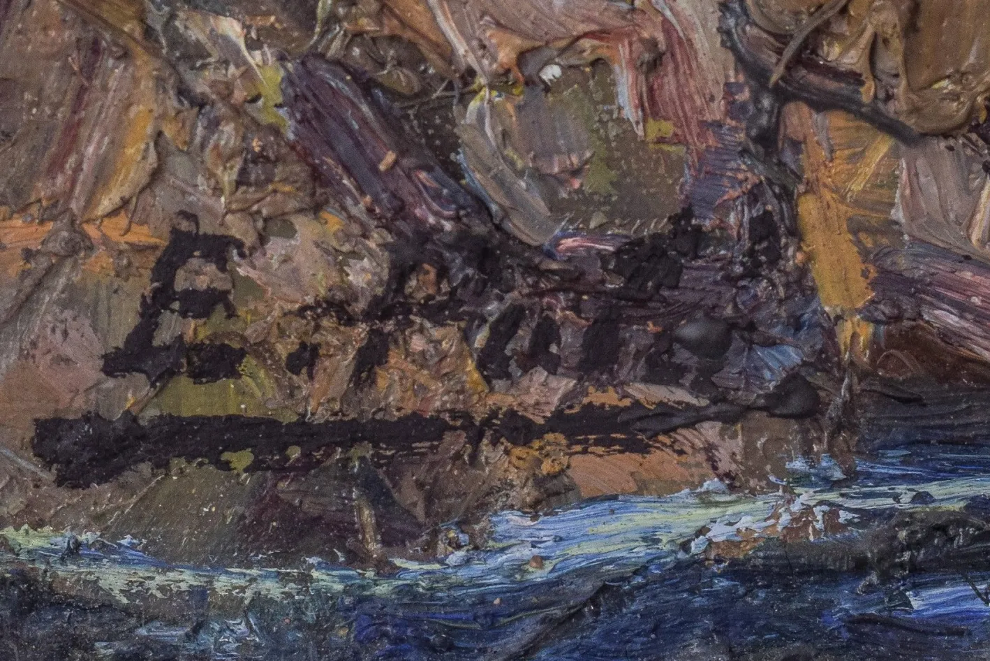 E. Palá, Impressionistisches Seasal Seascape, 20. Jh., Öl auf Leinwand, Gerahmt