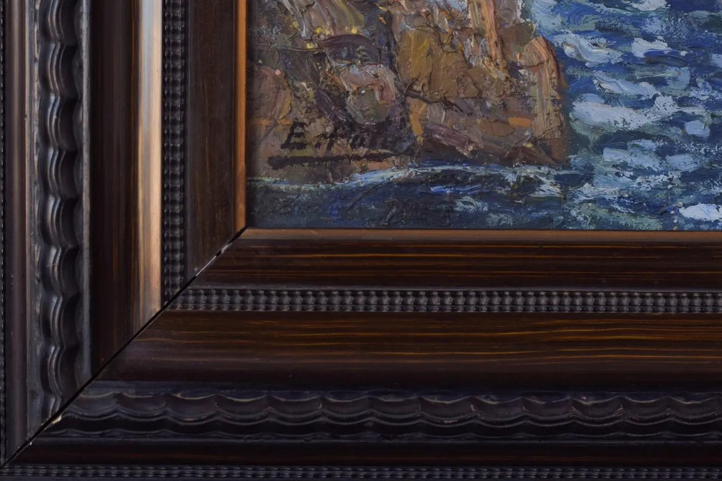 E. Palá, Impressionistisches Seasal Seascape, 20. Jh., Öl auf Leinwand, Gerahmt