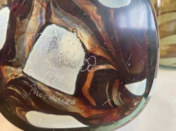 Erdfarbene Glas Karaffe mit Ballonstopfen von Mdina, 2er Set