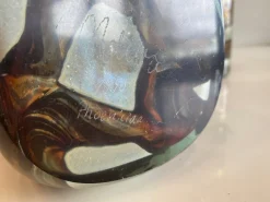 Erdfarbene Glas Karaffe mit Ballonstopfen von Mdina, 2er Set