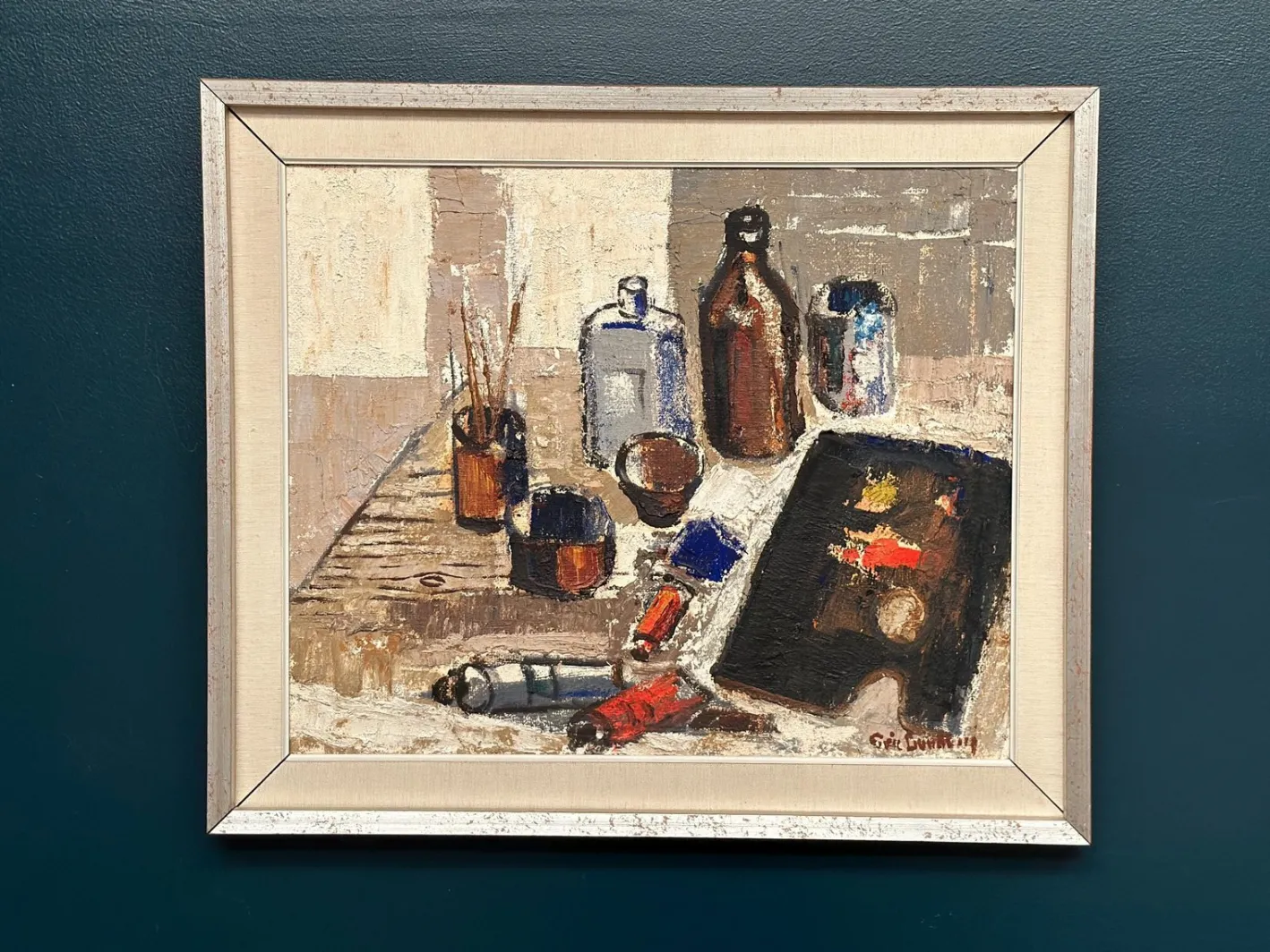 Eric Lundberg, The Work Table Atelier, 1960er, Öl auf Leinwand