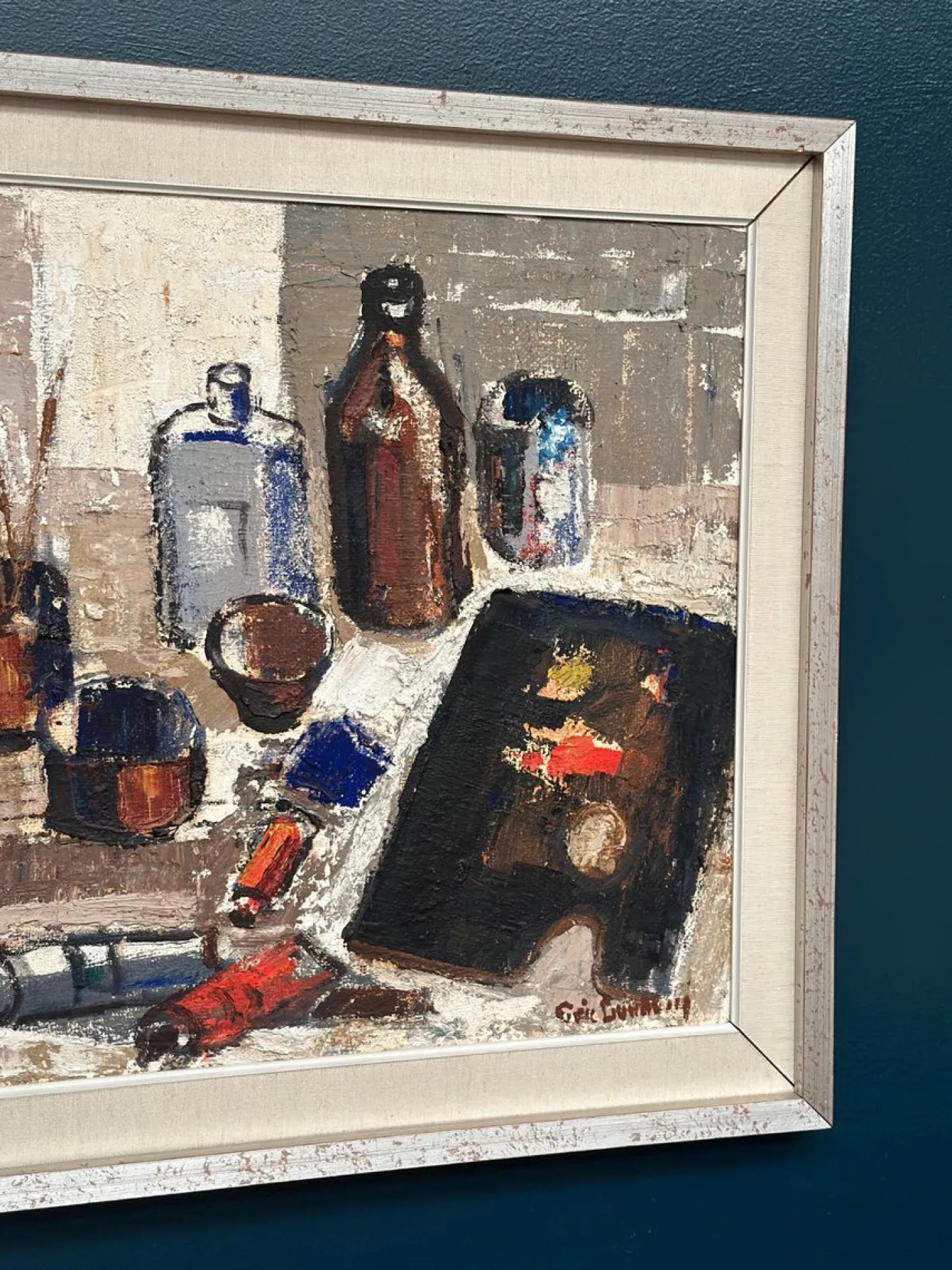 Eric Lundberg, The Work Table Atelier, 1960er, Öl auf Leinwand