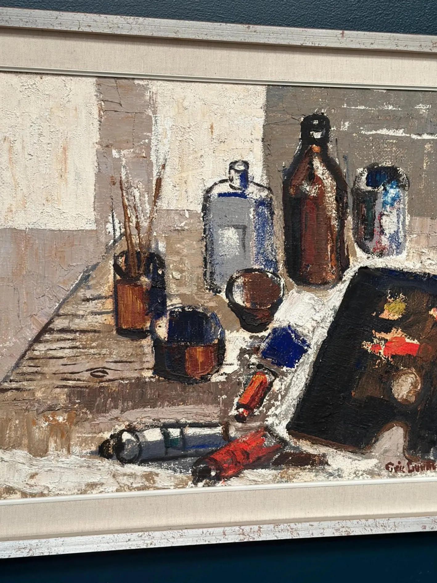 Eric Lundberg, The Work Table Atelier, 1960er, Öl auf Leinwand