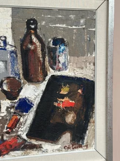 Eric Lundberg, The Work Table Atelier, 1960er, Öl auf Leinwand