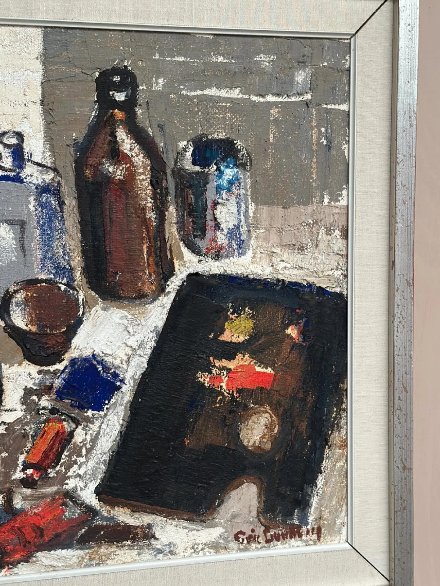 Eric Lundberg, The Work Table Atelier, 1960er, Öl auf Leinwand
