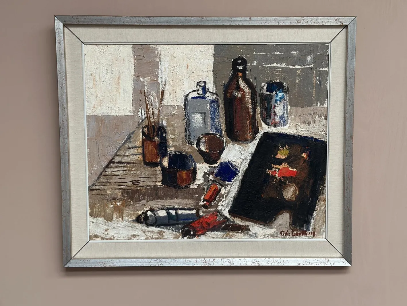 Eric Lundberg, The Work Table Atelier, 1960er, Öl auf Leinwand