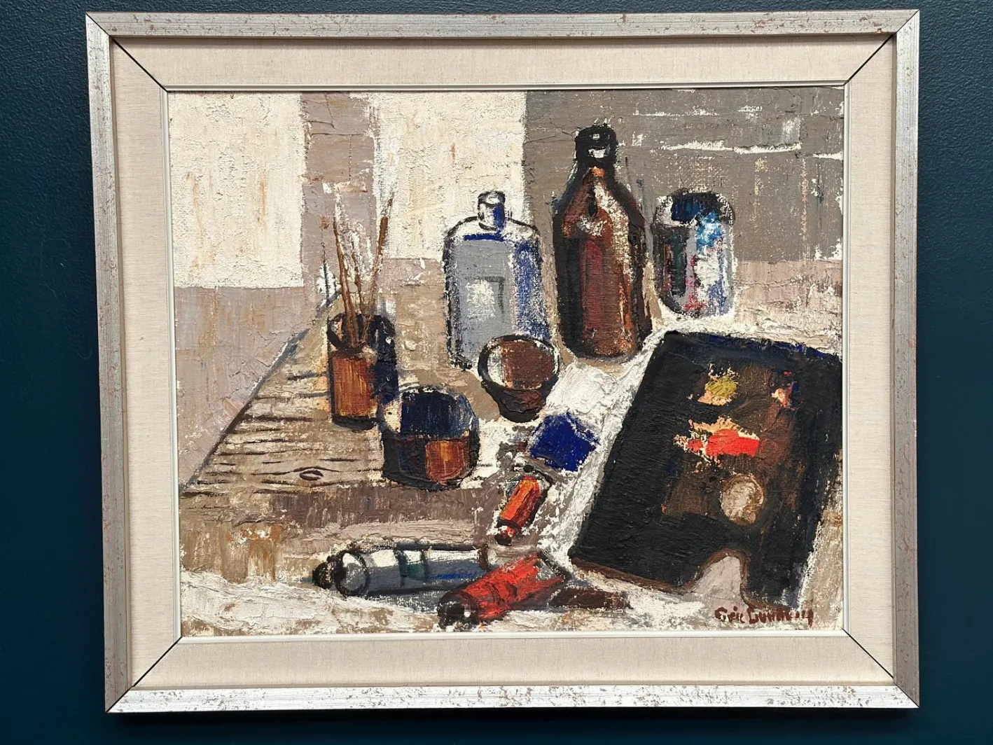 Eric Lundberg, The Work Table Atelier, 1960er, Öl auf Leinwand