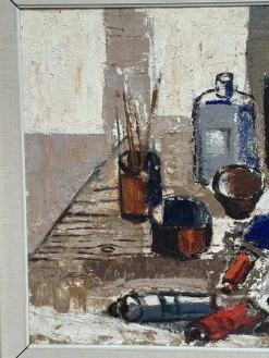 Eric Lundberg, The Work Table Atelier, 1960er, Öl auf Leinwand