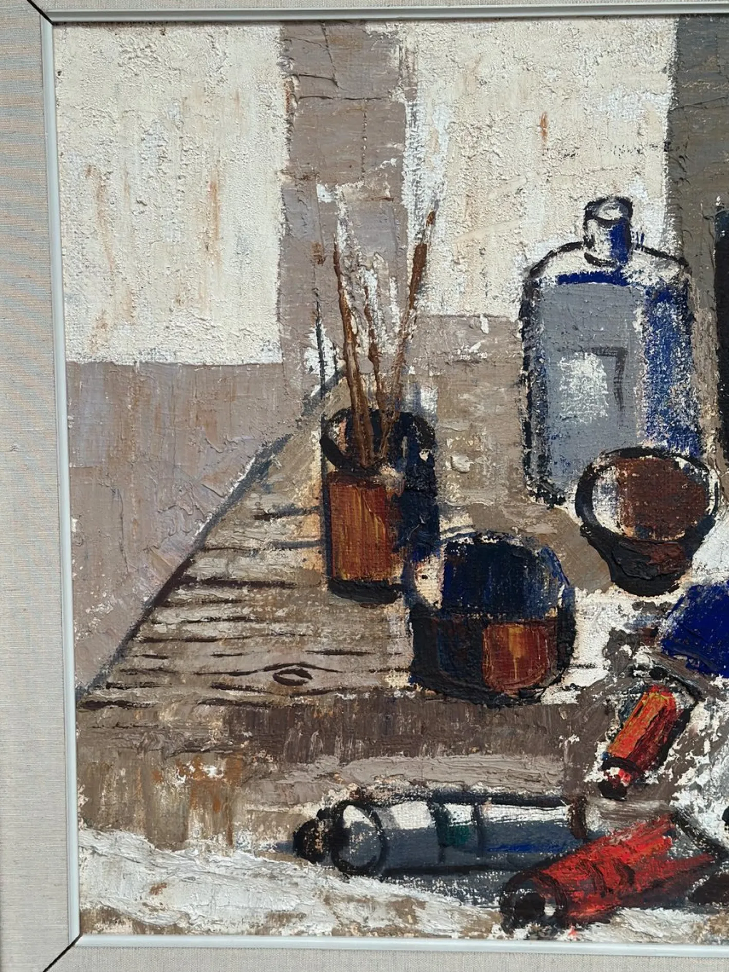 Eric Lundberg, The Work Table Atelier, 1960er, Öl auf Leinwand