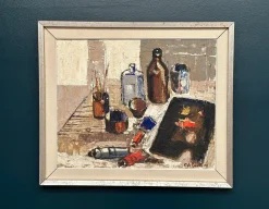 Eric Lundberg, The Work Table Atelier, 1960er, Öl auf Leinwand
