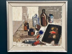 Eric Lundberg, The Work Table Atelier, 1960er, Öl auf Leinwand