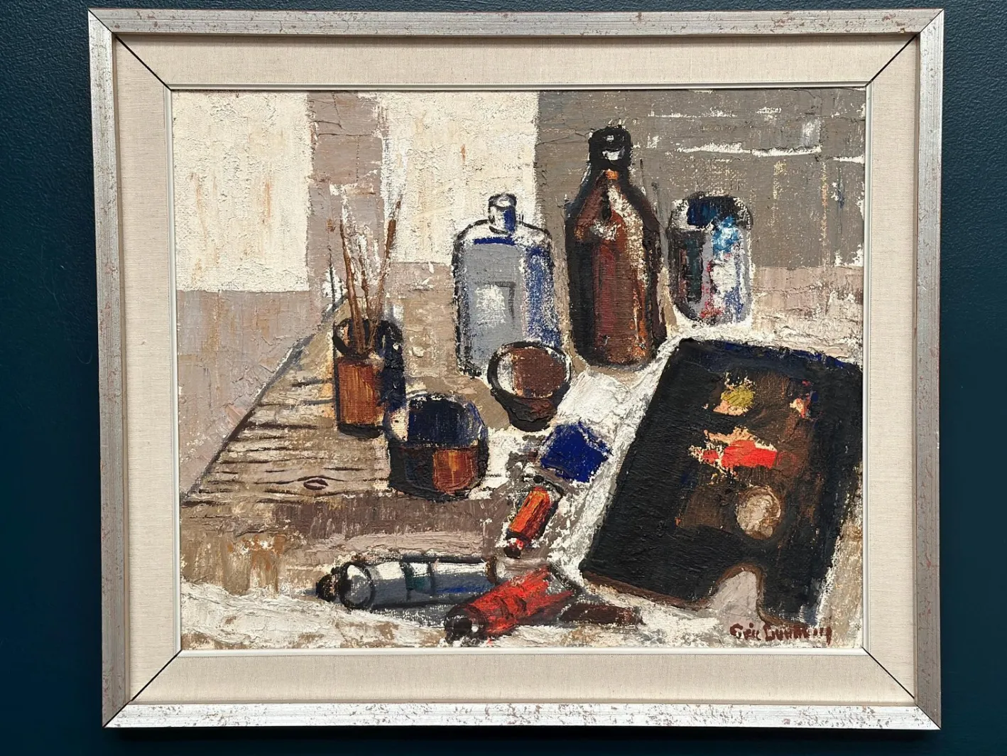 Eric Lundberg, The Work Table Atelier, 1960er, Öl auf Leinwand