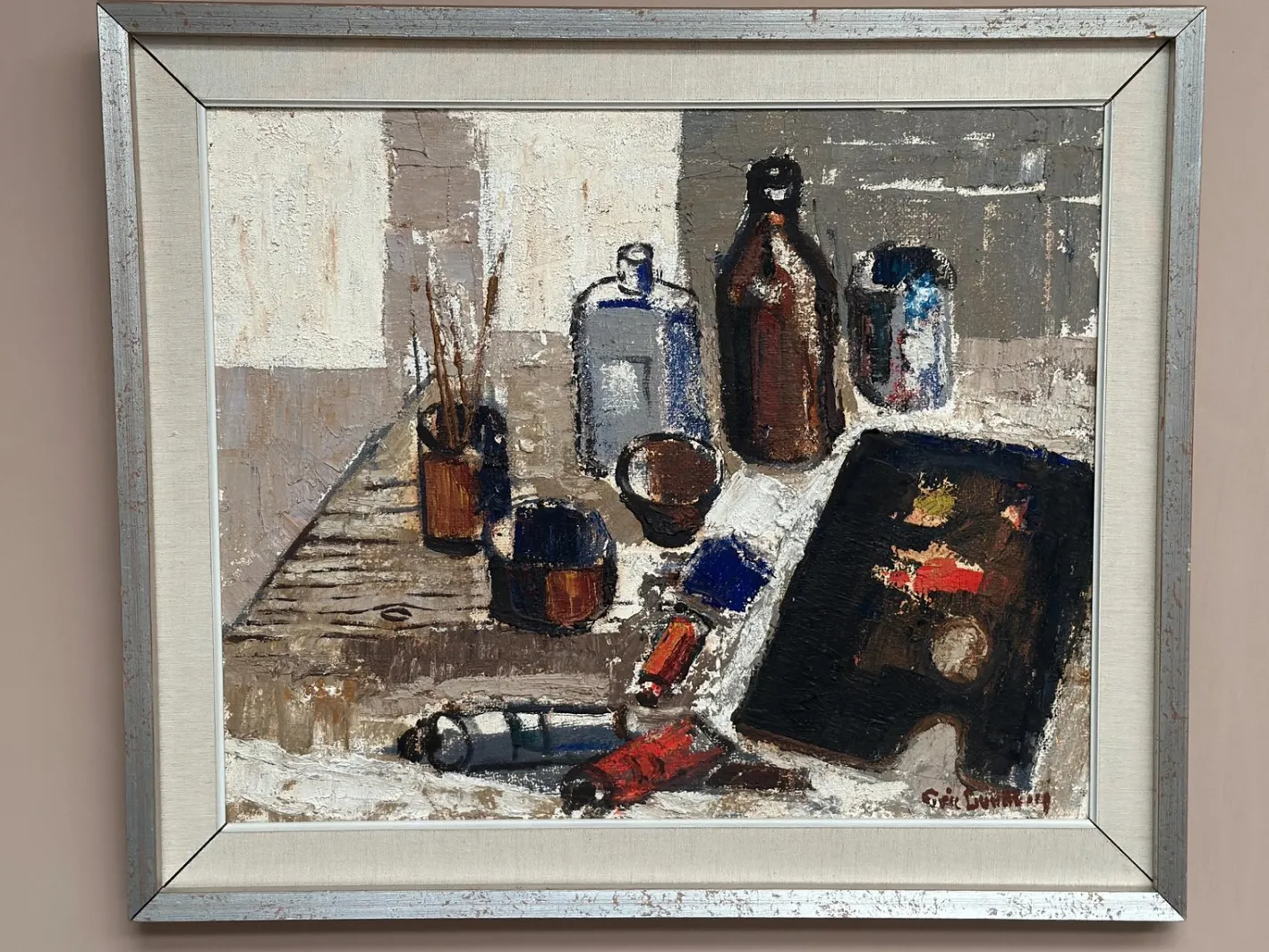 Eric Lundberg, The Work Table Atelier, 1960er, Öl auf Leinwand