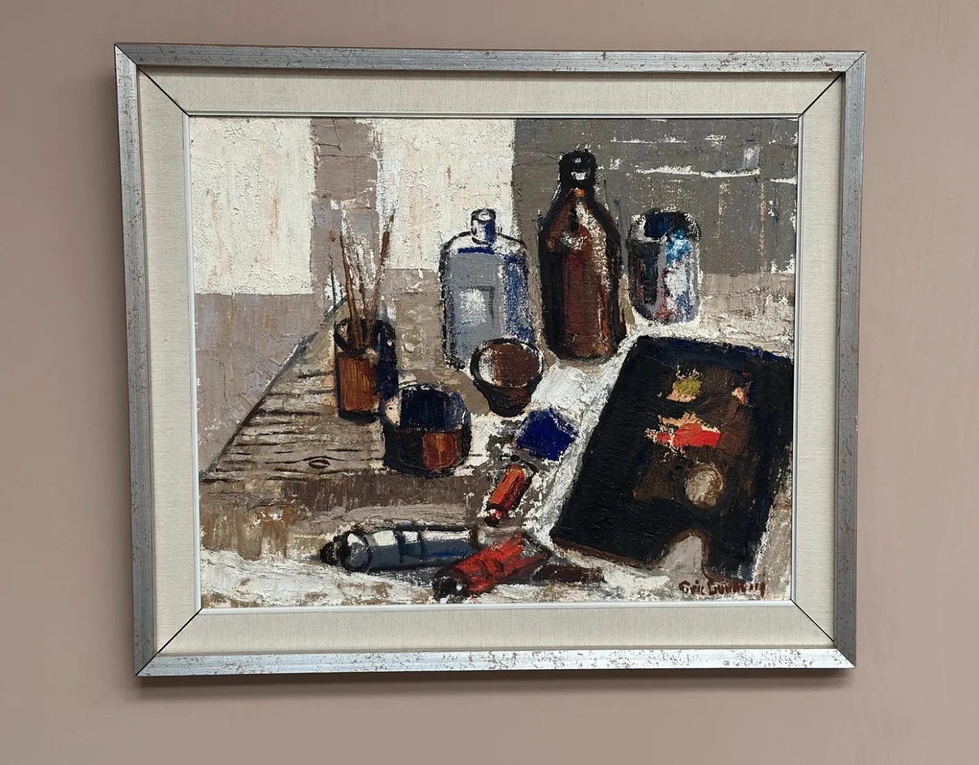 Eric Lundberg, The Work Table Atelier, 1960er, Öl auf Leinwand