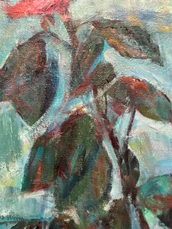 Ernst Baumann, Rose, 1960er, Öl auf Leinwand, Gerahmt