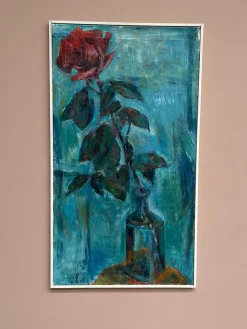 Ernst Baumann, Rose, 1960er, Öl auf Leinwand, Gerahmt