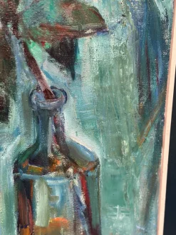 Ernst Baumann, Rose, 1960er, Öl auf Leinwand, Gerahmt