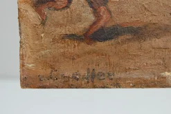 Ernst Crasser, Die Versteigerung, Oil on Board